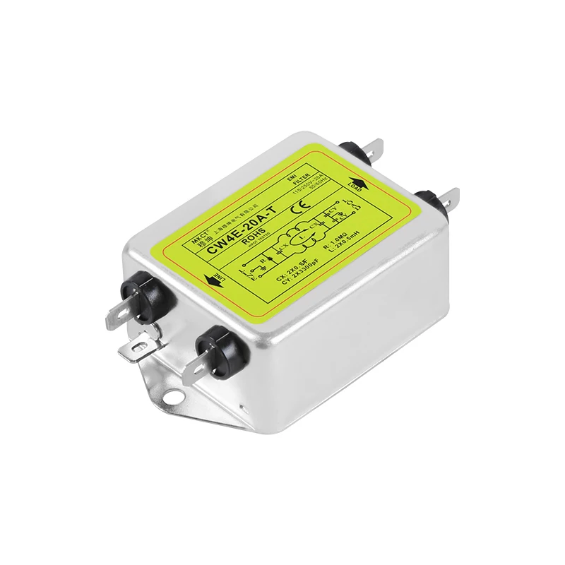 Вставка подключения однофазного переменного тока очистки EMI фильтр 220V 50/60Hz CW4E-3A/6A/10A/20A/30A-T Мощность фильтр