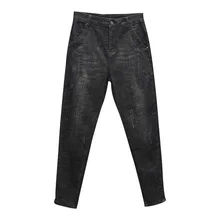 Джинсы для женщин в стиле бойфренд джинсы с высокой талией размера плюс 5XL джинсовые штаны-шаровары джинсы уличные свободные штаны черные синие джинсы