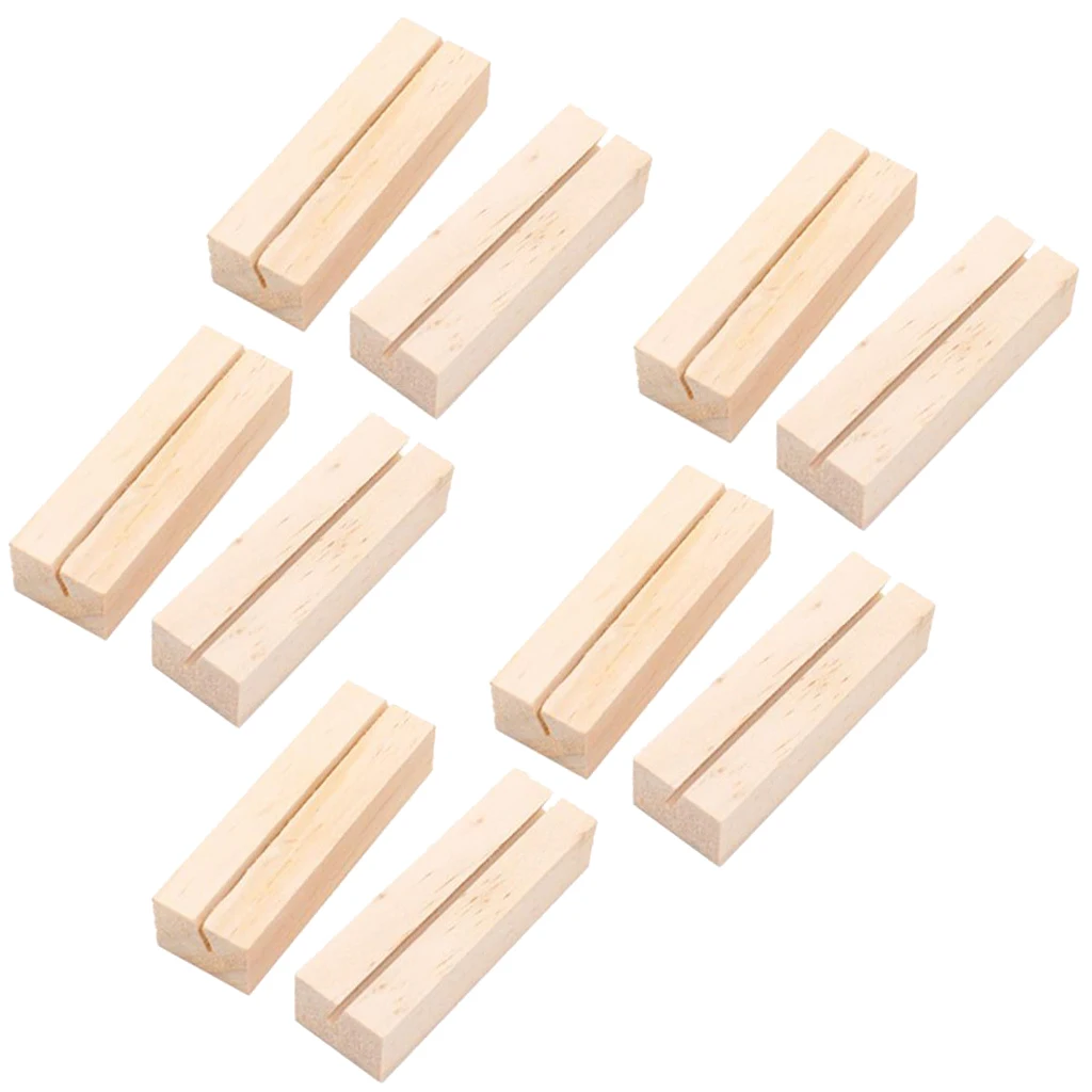 10Pcs Wood Place Card Holders, Table Number Holders, Wood Photo Holders,  for Wedding Party Table Name and More