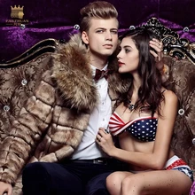 Новинка мужская одежда зимнее меховое пальто меховой воротник зимняя куртка для мужчин размера плюс модная мужская куртка fanzhuan 14126 Повседневная