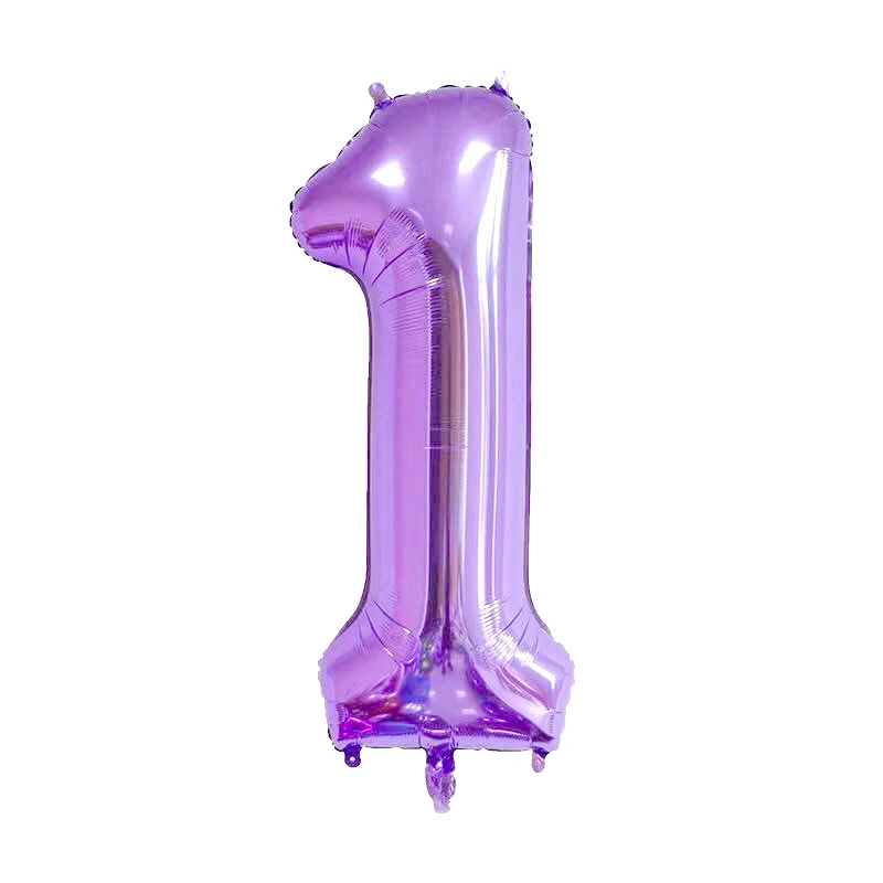40 дюймов зеленая фольга номер воздушный шар 1 2 3 4 5 цифр гелиевая фольга баллоны детский душ День рождения Свадьба Декор шары - Цвет: 40inch purple 1