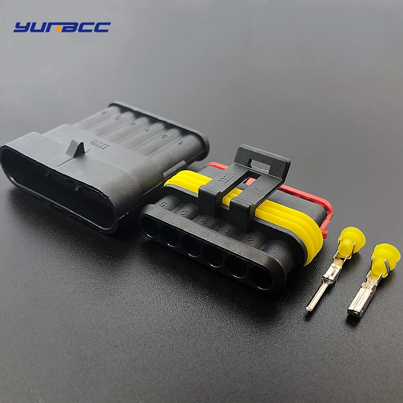 1 set Kit 1/2/3/4/5/6 pin/way Super seal AMP male and female Electrical Plug Automotive waterproof Xenon lamp connector for car - Цвет: Follow me