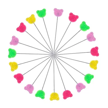 

50/100PCS Bear Pins Sewing Needles Pearl Drop Head Mixed Color Multicolor Dressmaking Pin DIY Accessories Sewing Needles