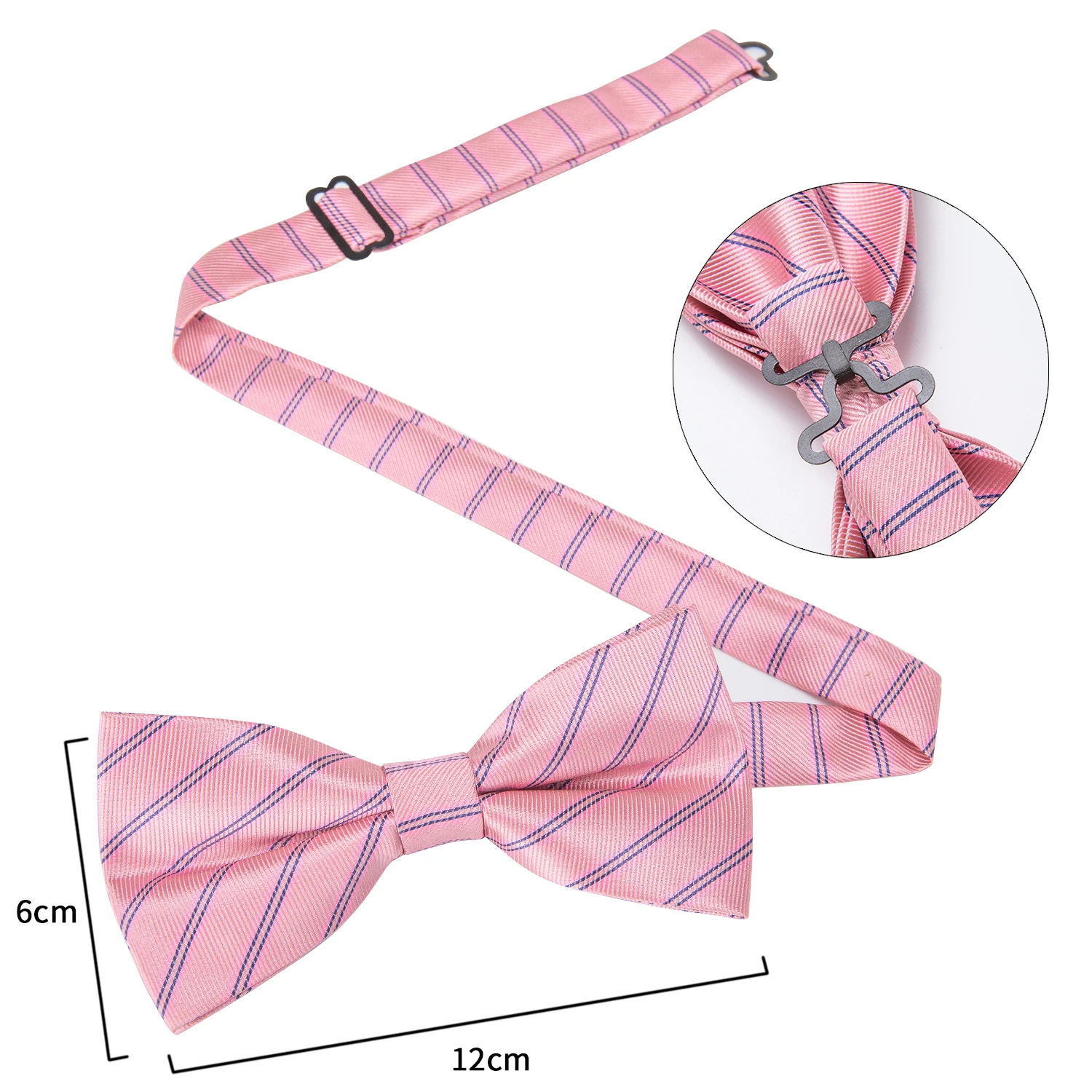 Розовый Полосатый шелковый галстук бабочка для мужчин классический свадебный