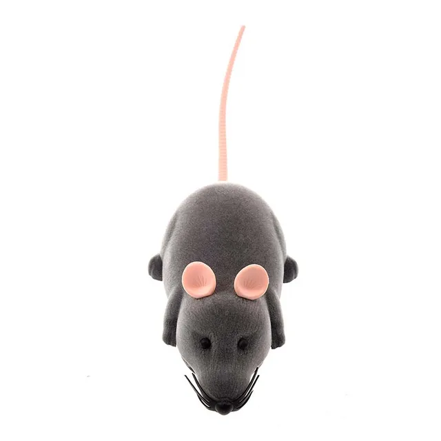 Electronic remote control Adorable Light gray mouse toy for playing with cat pet 3