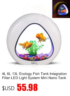 Sunsun маленькая рыбка аквариум 5л с фильтром светодиодный экологический аквариум для воды Usb мини нано настольная аквариумная Золотая рыбка