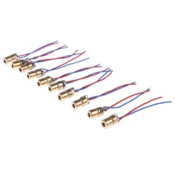 10pcs/lot Laser Diode 650nm 6mm 3VDC 5 Million Watt Adjustable Laser Dot Diode Module Red Copper Head Mini Laser Pointer