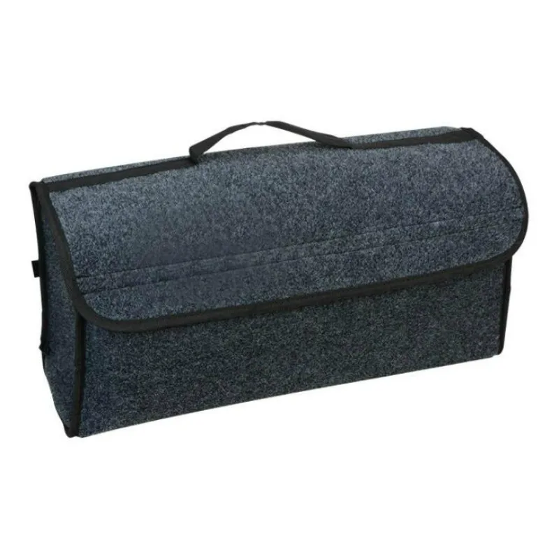 Автомобильный мягкий войлочный ящик для хранения, сумка для багажника, ящик для инструментов, многофункциональные инструменты, органайзер, коврик с сумкой, складной для аварийной ситуации - Название цвета: Черный