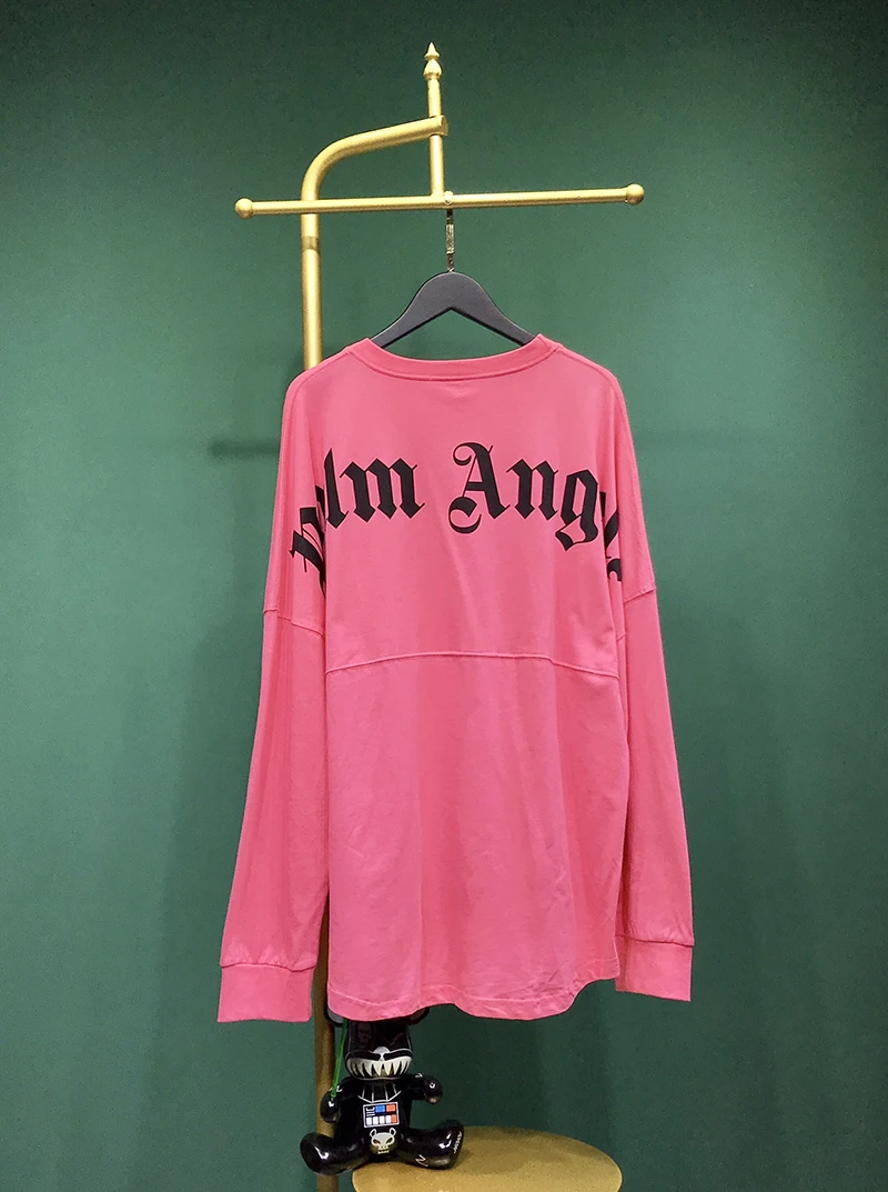 

Palm Angels High Quality Oversized Long Sleeve T-Shirt Men Women Angel Cotton Light Blue T-Shirt Fashion Palm Angel Pink T-Shirt