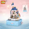 LOZ Diamond Mini Building Block Fairy Tale Princess Castle Assemble Bricks Figure Music Box Educational Toys for Girls Gift 1220