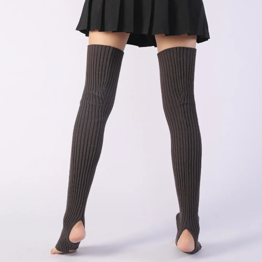 Ladies Winter Step on the foot socks Knitted Leg Warmers Boot Cuffs Trim Toppers Candy colors Long Leg Warmers ST014