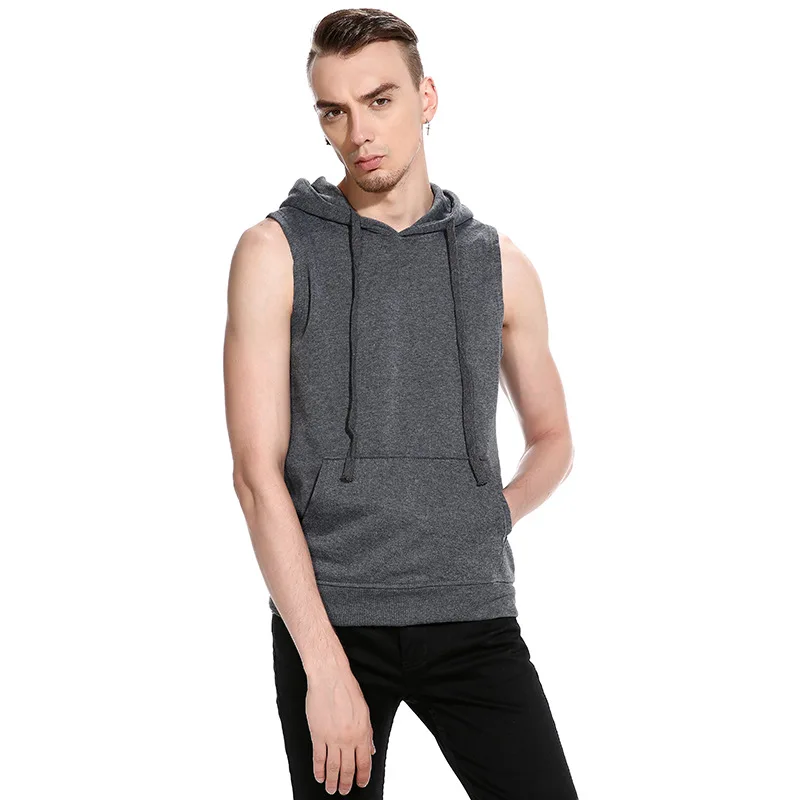MEN'S Wear Outer Mold Autumn And Winter Creative-Men Hooded Pullover Pocket Vest Waistcoat M20