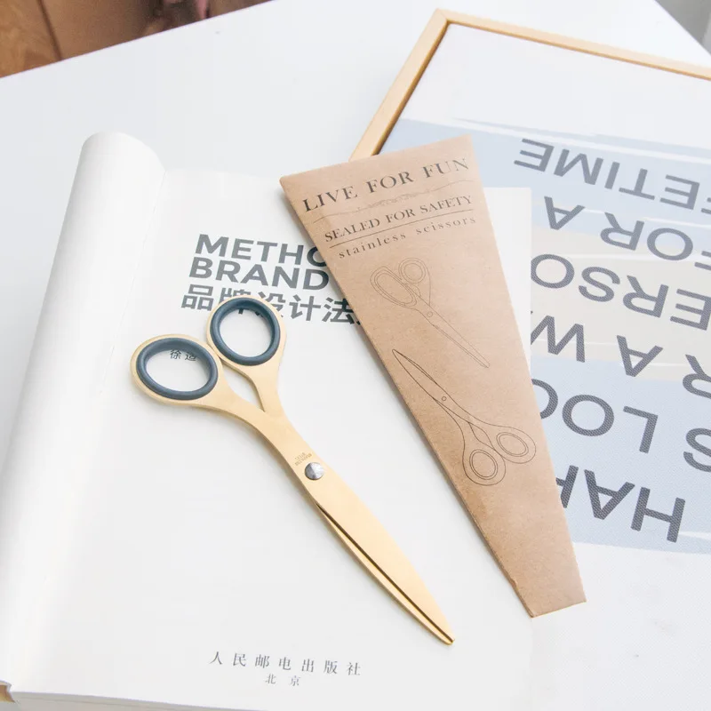 Fromthenon, креативные ножницы Muji, офисные канцелярские принадлежности, золотые, нержавеющая сталь, ножницы для бумаги, скандинавский, датский стиль, аксессуары