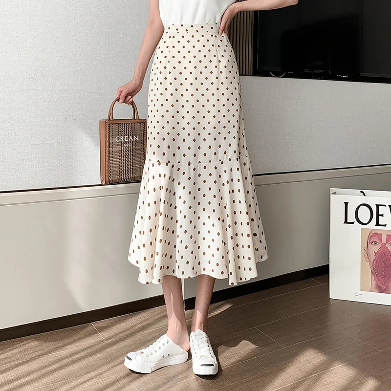 Женская юбка-годе с высокой талией длинное шифоновое платье миди