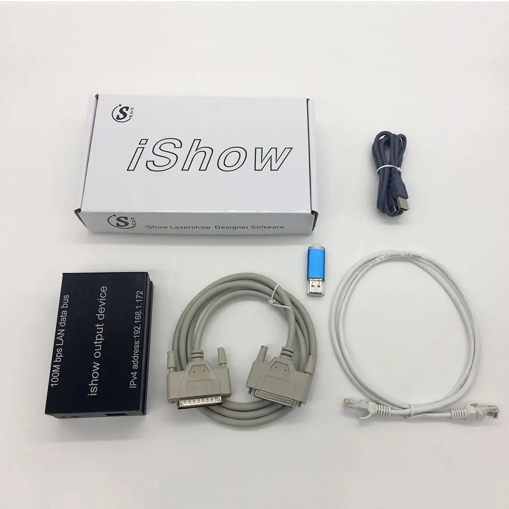 

iShow V3.0 Laser Show Software ILDA Interface + RJ45 Port USB Power Supply Support Win 7 8 10 32/64 bit For DMX Laser Light Show