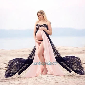 

2 Colors Maternity Dress Photography Props Fashion Maternity Dress photography Props Lace Pregnancy Woman Photo Shoot Clothes