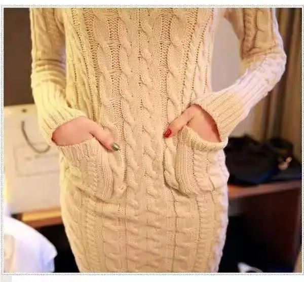 LEDEDAZ модное трикотажное платье-свитер с высоким воротом с длинными рукавами Женское зимнее платье сексуальное, узкое, обтягивающее платье миди 110 см