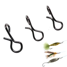 100 шт. Высокоуглеродистая сталь рыболовные аксессуары для ловли нахлыстом оснастка быстрая замена для крючка и приманки черный цвет