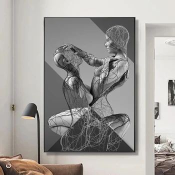 Abstract Artwork of Couple Printed on Canvas 1