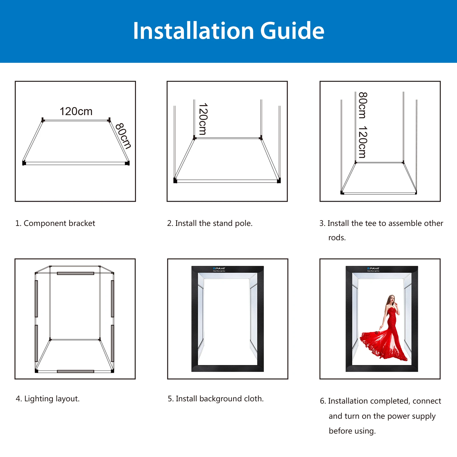 Hbb715a50ed1e4bcd8297ee113d34ba1fk Professional 200cm Photo Studio Box 6 LED Light Panels 240W 5500K Model Portrait Apparel Photo Lighting Shooting Tent Kit Mallzona