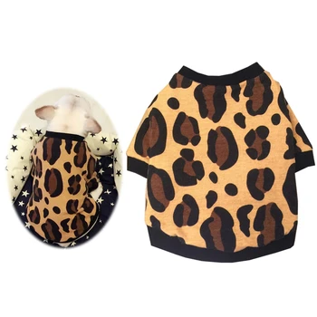 

Fall Winter Leopard Pattern Dog Warm Thicken Sweatshirt Pullover Pet Fashion Decoration Wear Simple Design Clothing Accessories