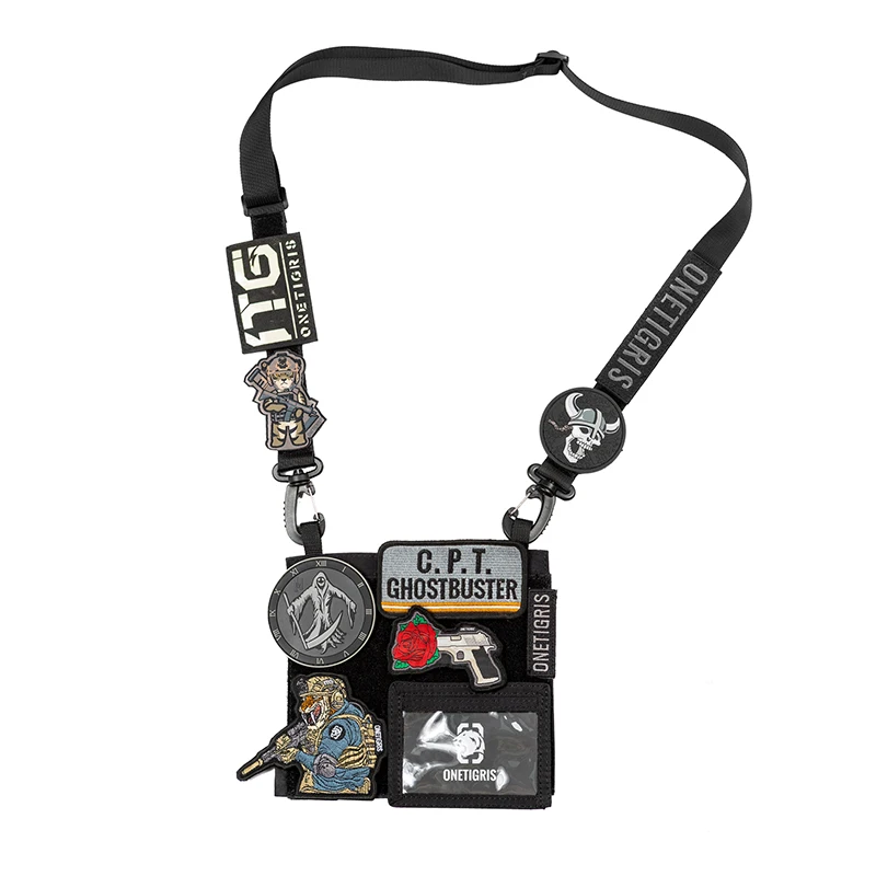 

OneTigris ID Showcase Holder ID Card Holder 1TG X KDS Work Badge EDC Pouch Army Fan Tactical ID Card Case Patch Neck Lanyard