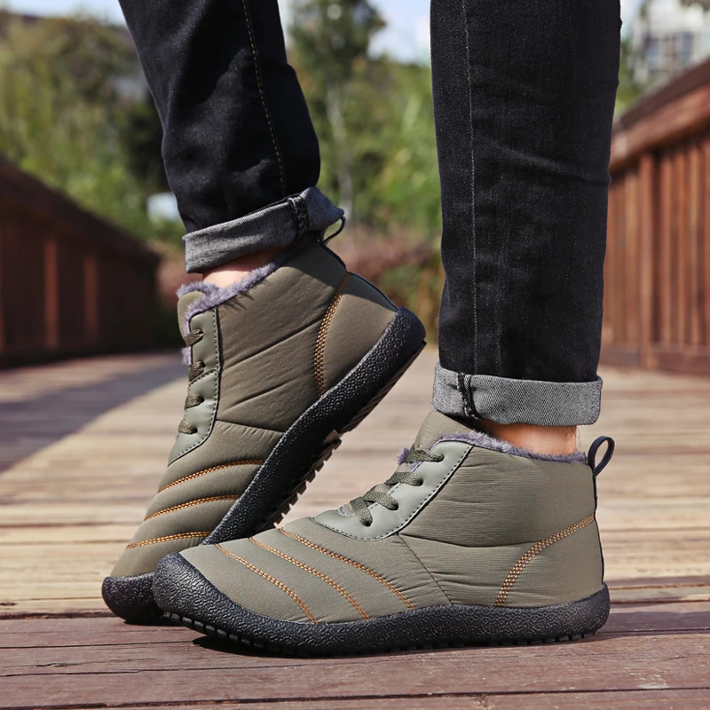 

UncleJerry New Winter Boots for Men and Women Warm Shoes Waterproof Non-slip Snow Boots