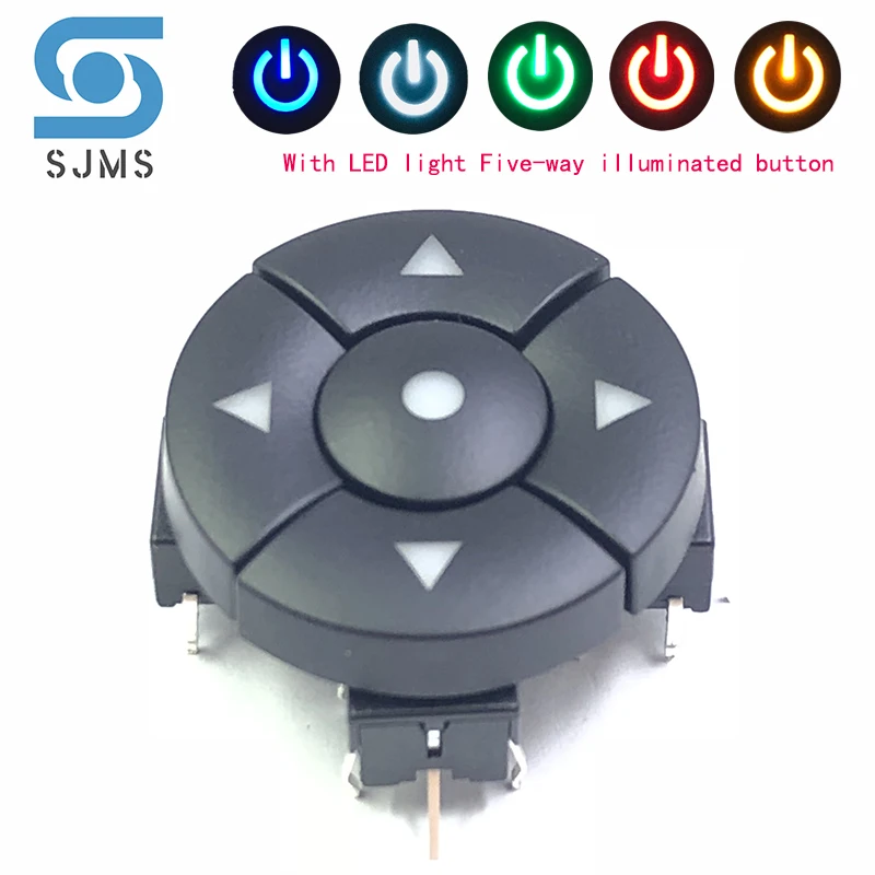 5 stücke/1set 5 weg richtung Kombination Mit Licht Schalter mit Pfeil Punkte taste 8*8mm DIP 6 Pin Micro Taktile Taste schalter – Detail 2