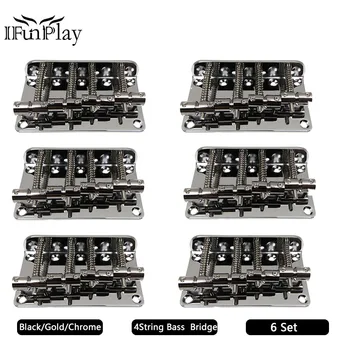 

6Set Metal 4 String Guitar Bridge Vintage Style for Bass Guitar With 4 Screws Black Gold Chrome Wholesale Free Shipping