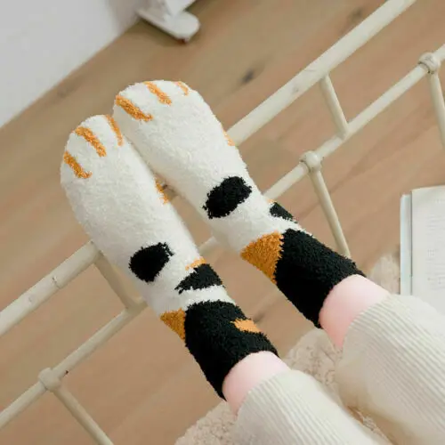 Зимние теплые мягкие носки-тапочки с когтями для новорожденных мальчиков и девочек