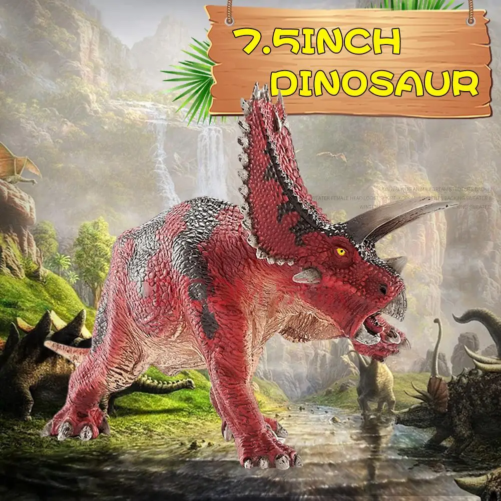 7.5inch Dinosaur Pentaceratops Solid PVC Action Figure Toy Dinosaurio Model Toys For Children