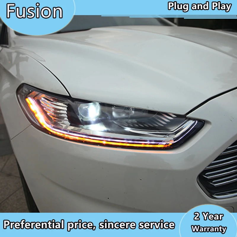 Автомобильный Стайлинг для Ford Fusion фары 2013- Mondeo светодиодный головной фонарь H7 D2H Hid динамический сигнал биксенон светодиодный луч аксессуары