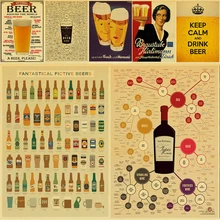 Póster de papel Kraft Retro Para Bar y pub, póster de cerveza de astronauta, impresiones artísticas, pintura de decoración de pared, cuadros de pared, póster moderno