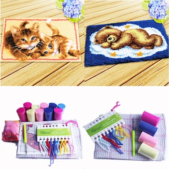 

Carpet Embroidery Latch Hook Rug Kit Tapijt Kussen Knooppakket Dieren Foamiran For Needlework Latch Hook Knoopkussen Handcraft