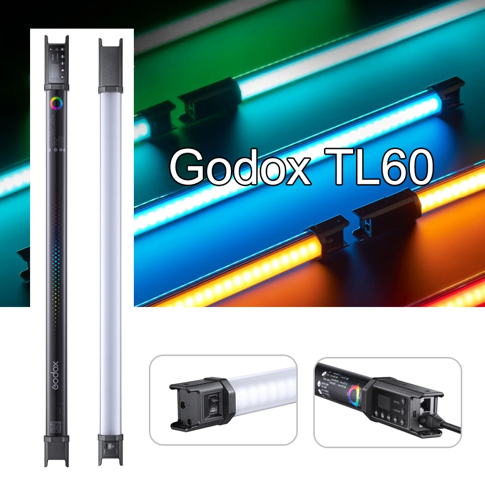 Godox-led管状ランプtl60,rgbカラー,写真スタジオ,ビデオ,リモート 