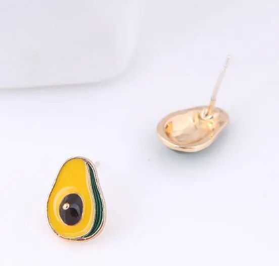 Модные милые серьги гвоздики для бровей OL масляные окрашенные эмалевые зеленые