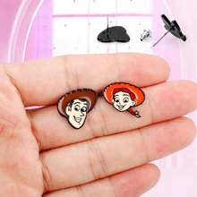 Мультфильм фильм Вуди из «Истории игрушек» Трейси серьги гвоздики Эмаль серьги для женщин девочек милые ювелирные изделия серьги