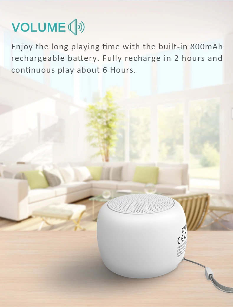 Momoho маленький Bluetooth динамик-мини размер, но отличное качество звука, до 5 часов воспроизведения, фото селфи кнопка и ответ на телефон Cal
