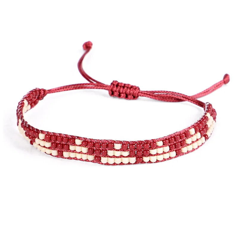 Japan MIYUKI Glas Seed Perlen Facettiert Kristall Handgemachte Armbänder Frauen Männer Gewachst String Dreieck Knoten Surf Schmuck Präsentieren – Detail 21