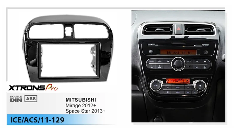XTRONS 11-129 Высокое качество радио фасции Для Mitsubishi Mirage 2012+, космическая звезда 2013+ рамка для DVD CD отделка Установка комплект