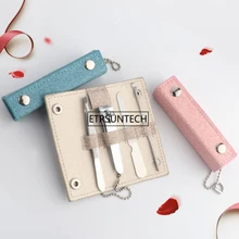 100 наборов, набор инструментов для ухода за ногтями, нержавеющая сталь, пилочка для ногтей, клипер для кутикулы, толкатель для кутикулы, набор инструментов для дизайна ногтей, чехол F3654