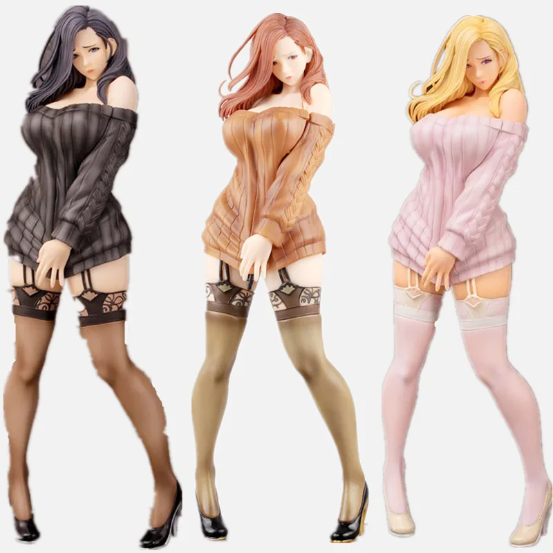 Anime Odanon Illustration - Shiho Kujo 1/6 Brown Sweater Ver Sexy Action Figure PVC Collection Model Kids Toy Doll 1.2kgs Weight