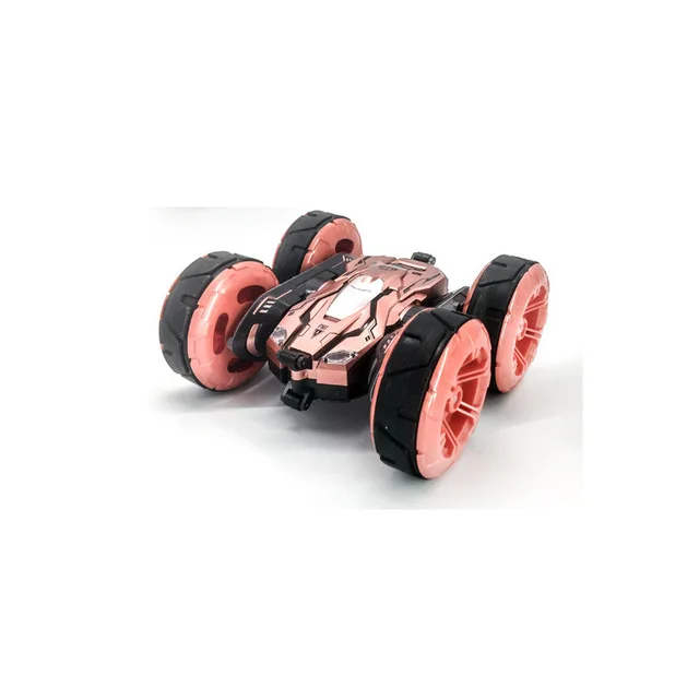 pink 2,4G RC автомобиль двухсторонний Stun автомобиль 360 градусов вращающиеся огни беговые подвижная автомобильная игрушки-модели Подарочные для детей - Цвет: pink