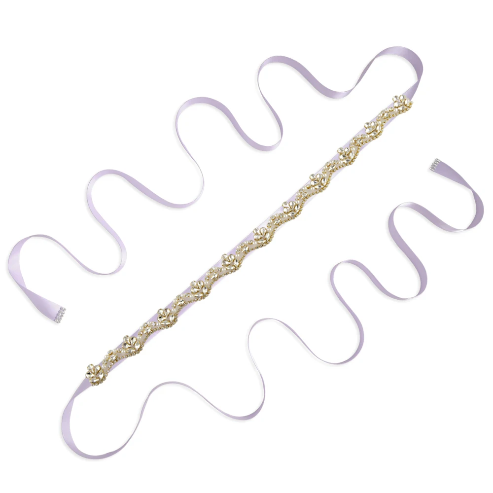 lavender TRiXY S421-G, золотые бриллианты, стразы, пояс для невесты, кристалл, свадебный пояс, пояс для невесты, платья для подружек невесты, аксессуары - Цвет: lavender