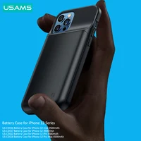 USAMS Battery Charger Back Case For Iphone 12 pro max mini Portable Power Bank Charger Cover Case Power Bank Charging Slim Cover