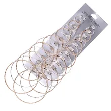 Большие круглые серьги, набор, модные серьги в форме колец Серебряная петля, серьги для женщин и мужчин, простые большие круглые серьги, наборы, Pendientes