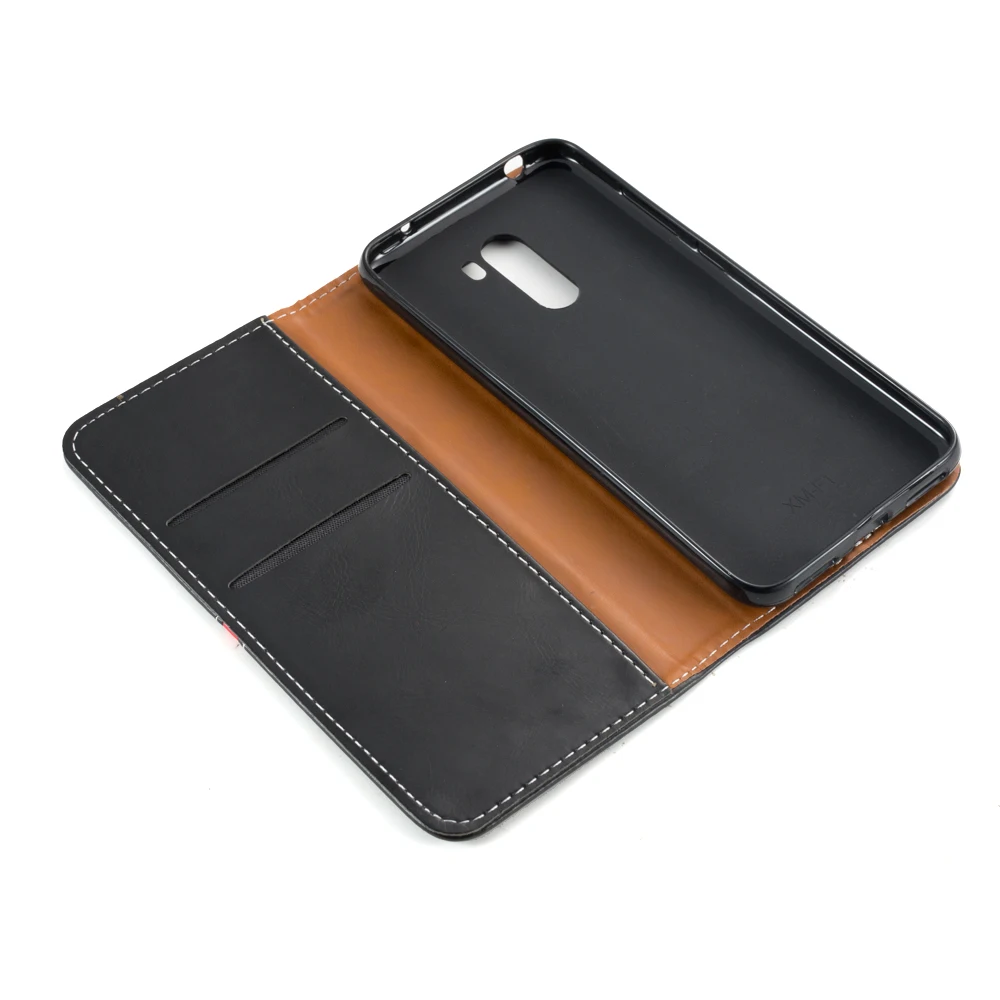 Чехол для телефона из искусственной кожи для Xiaomi Pocophone F1, флип-чехол для Xiaomi Poco F1, чехол для бизнес-книги, Мягкий ТПУ силиконовый чехол на заднюю панель