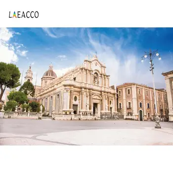 

Laeacco Baroque Catania Cathedral in Town Sicily Italy Photography Backgrounds Customize Photographic Backdrops For Photo Studio
