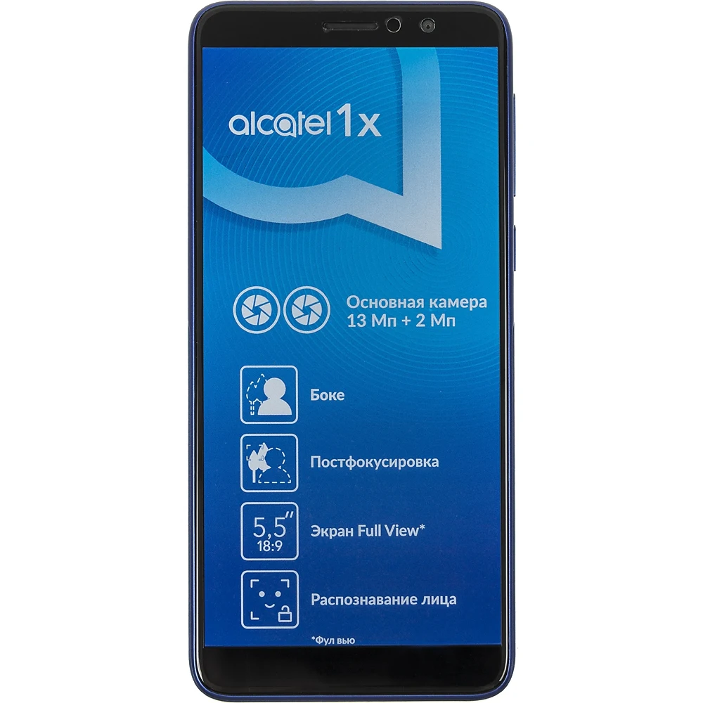 Смартфон Alcatel 1X 5008Y 16Gb 2Gb синий 3G 4G 2Sim 5.5" IPS 720x1440 And8.1 13Mpix 802.11bgn NFC GP