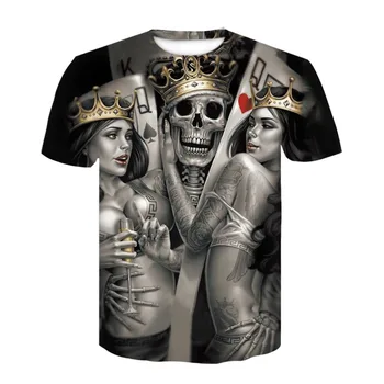 

2020 men's summer skull series t-shirts fashion men's and women's fashion rock heavy metal 3DT shirts Asian sizes xs-4xl